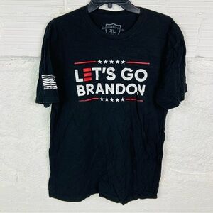 Shield Republic, Black Let's Go Brandon cotton Graphic Tee size XL